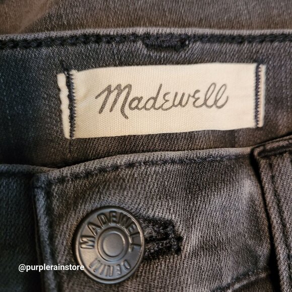 Madewell Jeans 26 Mid Rise 9" Skinny Black Sea Wash Tummy Control Stretch Denim - Picture 5 of 14
